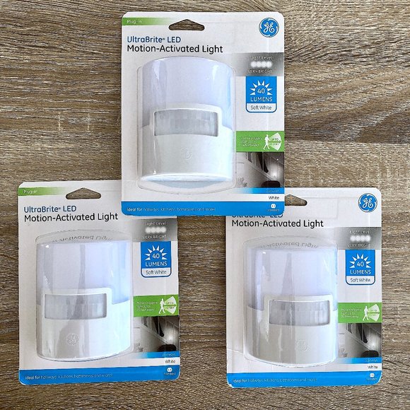 General Electric Other - 3 New UltraBrite Motion-Activated LED Night-Lights GE home lighting